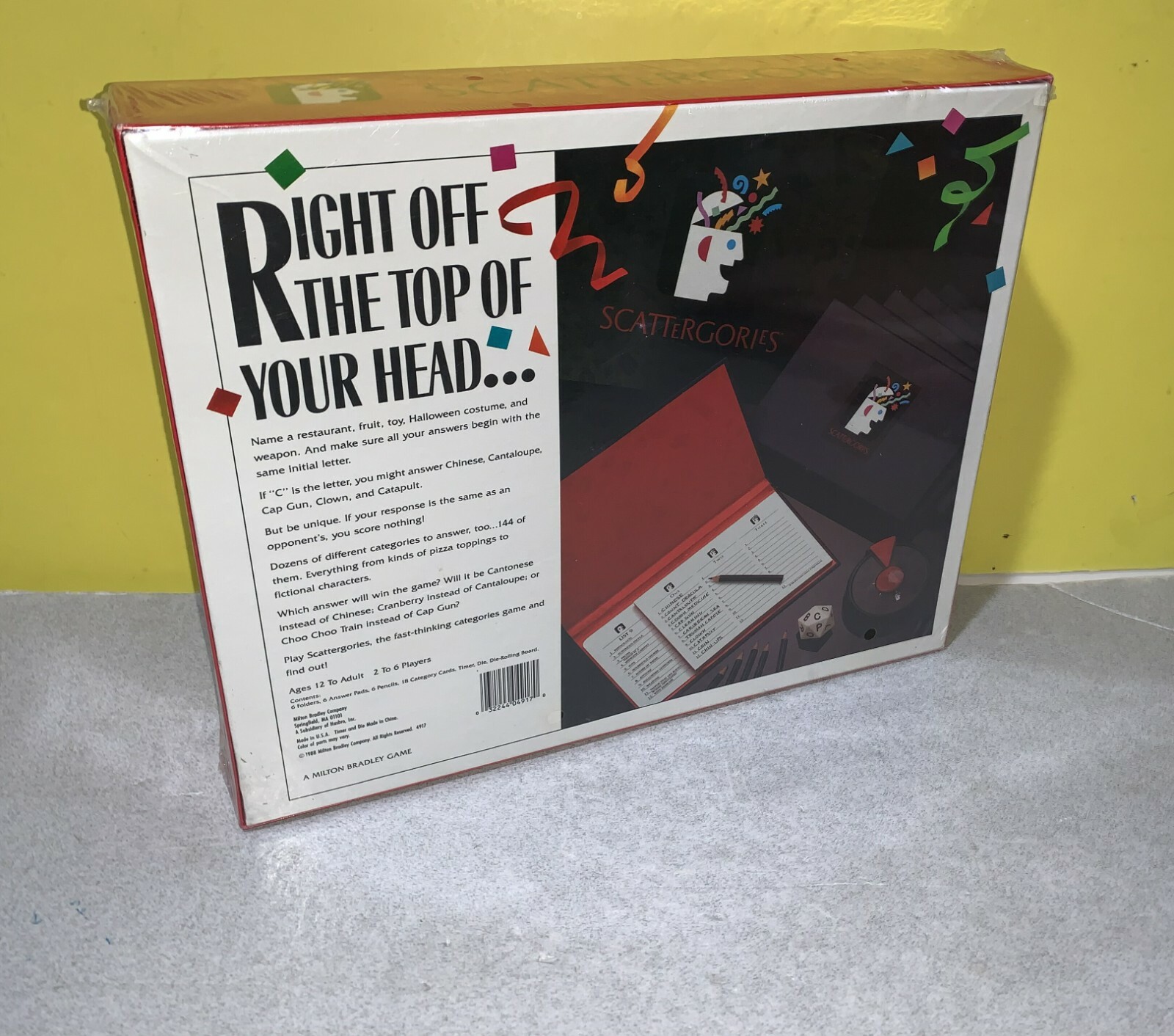 The Game Of SCATTERGORIES New FACTORY SEALED BOX Vintage 1988 Hasbro Board Game