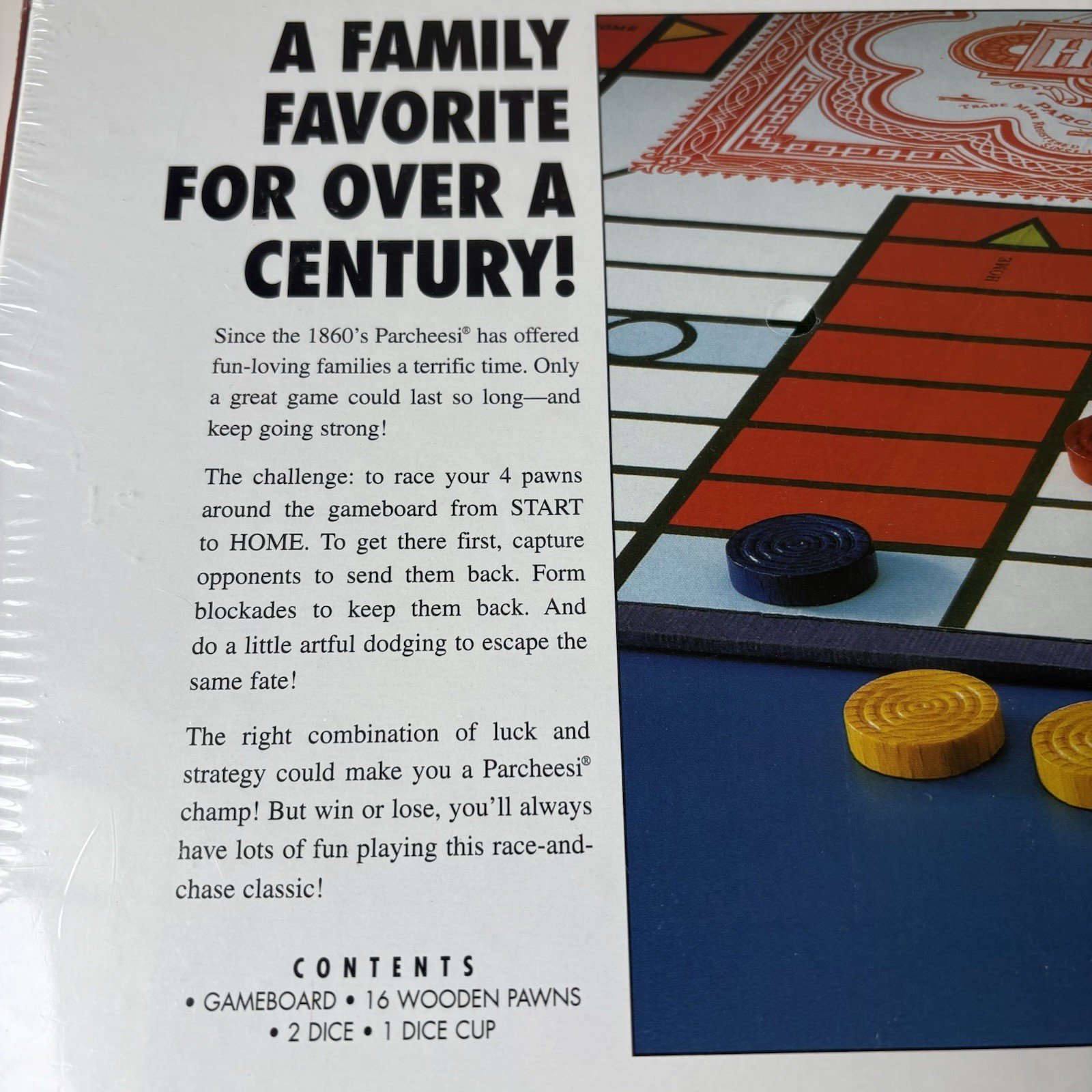 Parcheesi Board Game Vintage 1999 Milton Bradley Classic Game Ages 7+ 2-4 Player