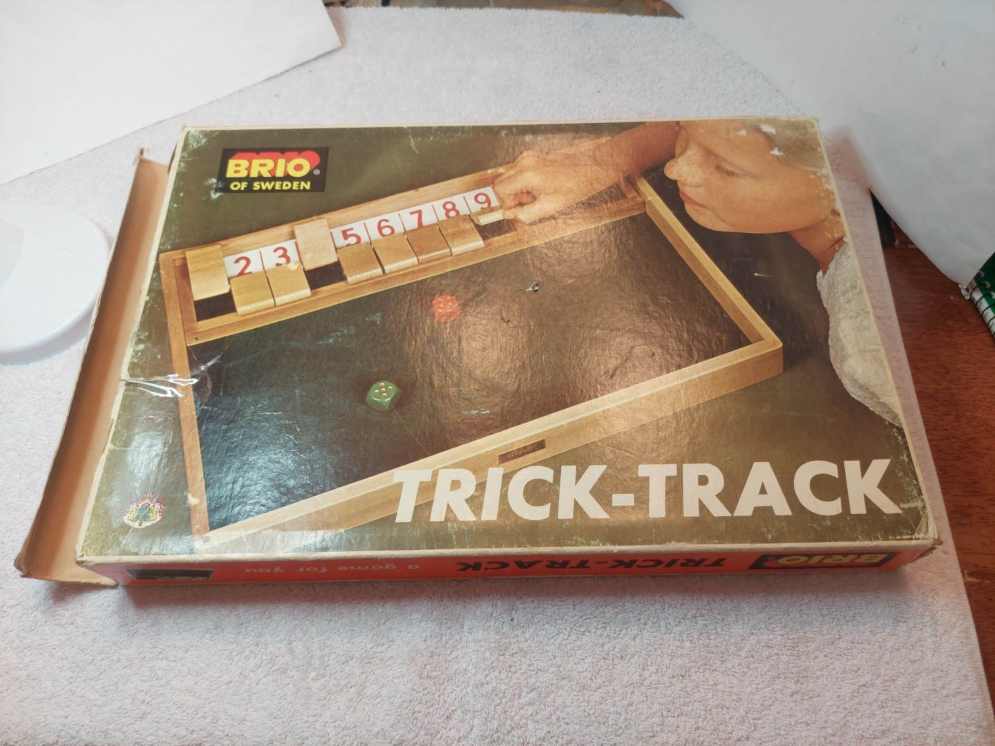 Vintage Brio of Sweden Trick-Track Dice Board Game Shut The Box Original *READ*