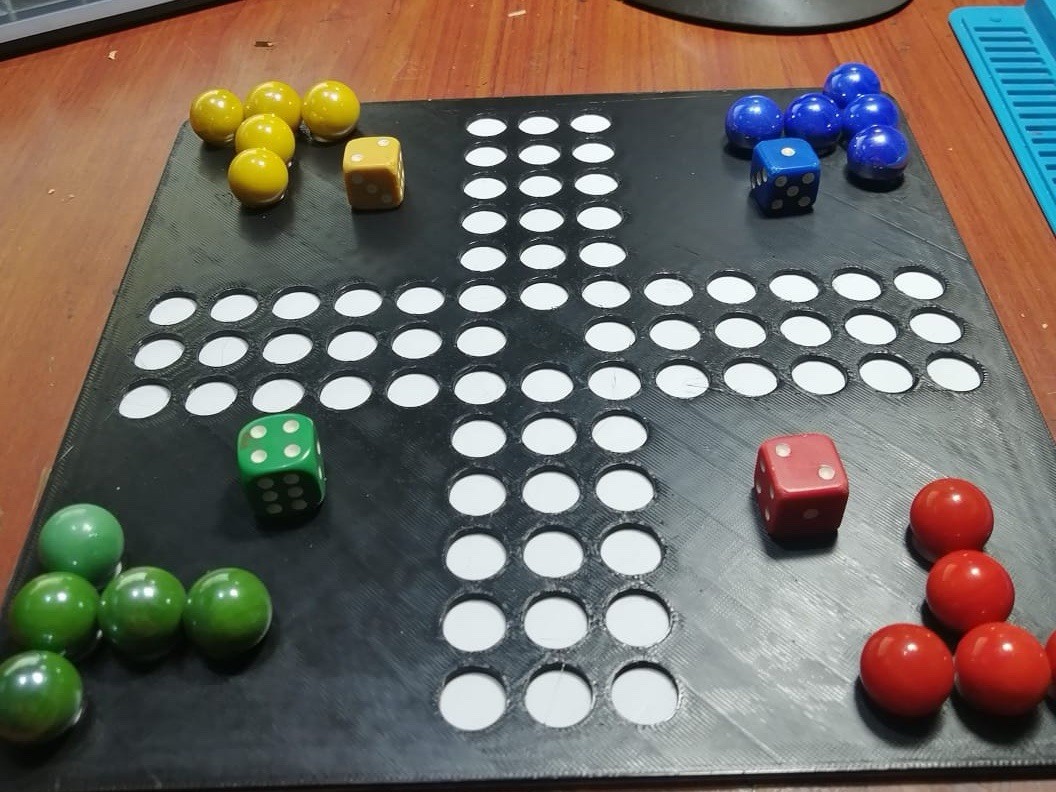 Ludo Strategy Board Game Set with Colored Pieces and Dice Included for 2 Players