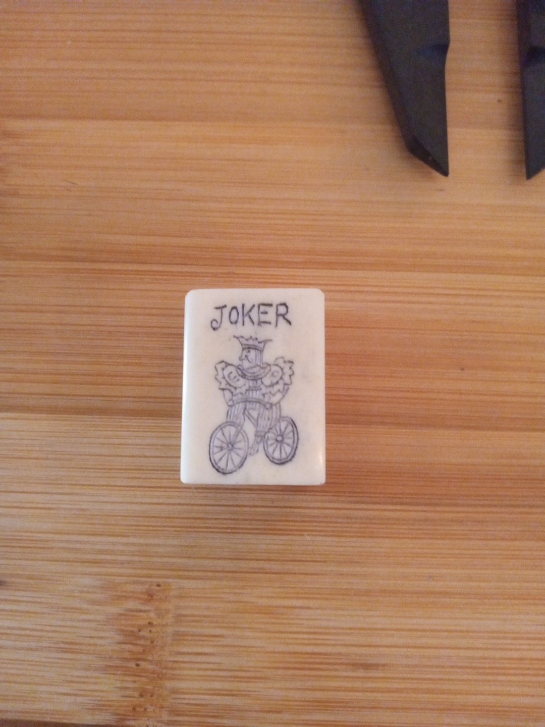 Rare Mahjong Style Playing Card Joker Bone Bamboo Dovetail Tile Free Shipping