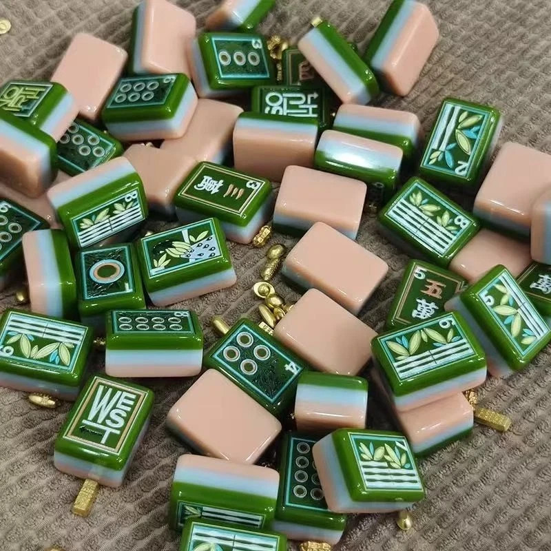 US Stock American Mahjong Tiles 160 Green Floral Acrylic Mahjong Set