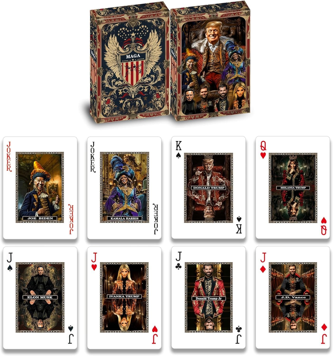 Trump Playing Cards – Maga Poker Cards, Waterproof, Donald Trump Gift
