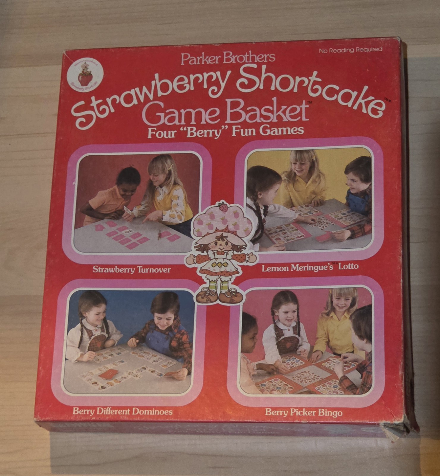Vintage 1981 Stawberry Shortcake Game Basket Four “Berry” Fun Games Parker Bros