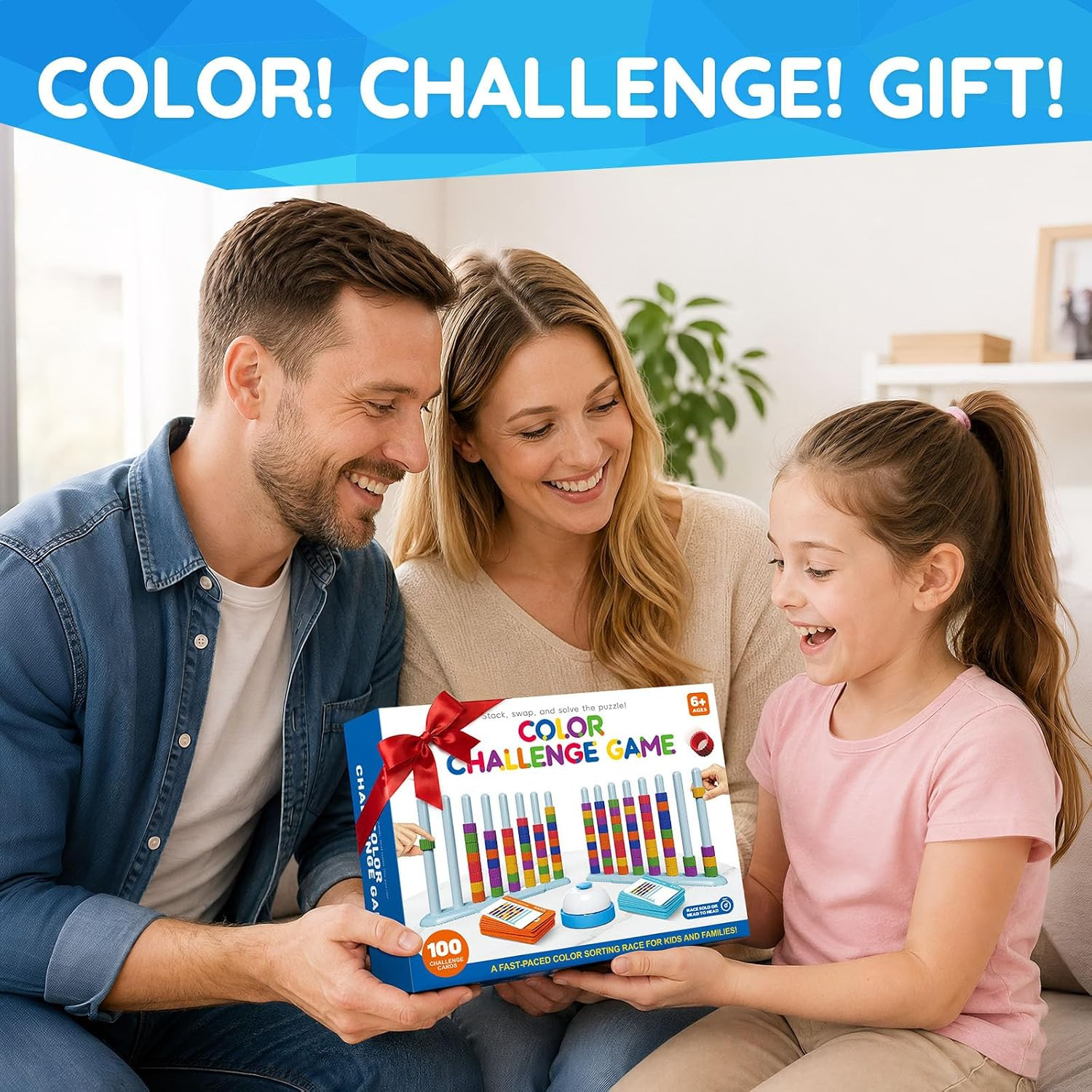 2 Pack Color Challenge Game – 2 Players Color Matching Puzzle Game, Fun Board Ga