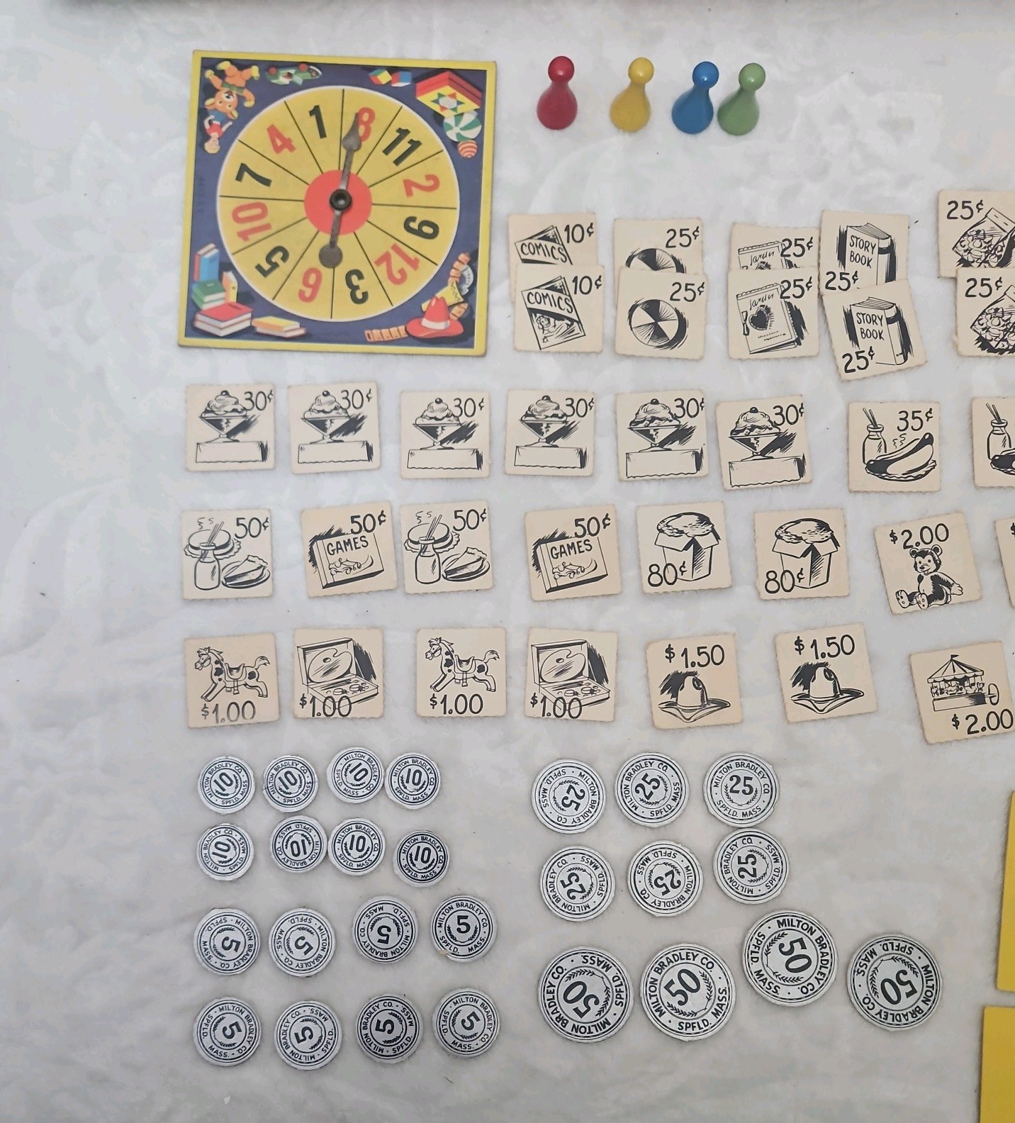Vtg 1950s Milton Bradley Pop Up Store Board Game W/ 3 D Board