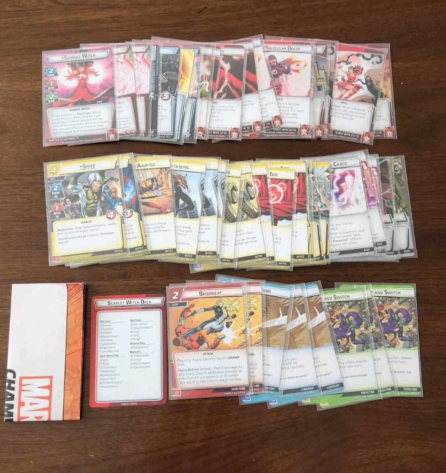 Marvel Champions Scarlet Witch Hero Pack Expansion Used, INCOMPLETE SET
