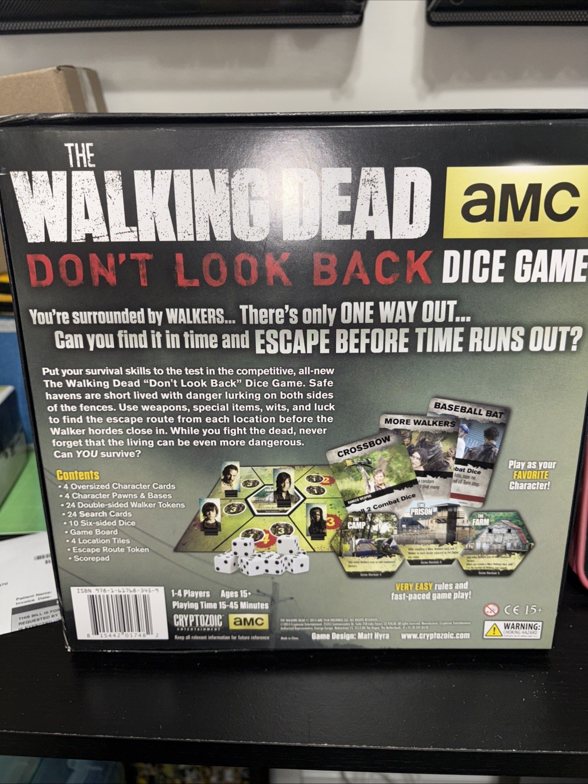 AMC The Walking Dead Don’t Look Back Dice Game Zombie Horror Board Game-Open Box