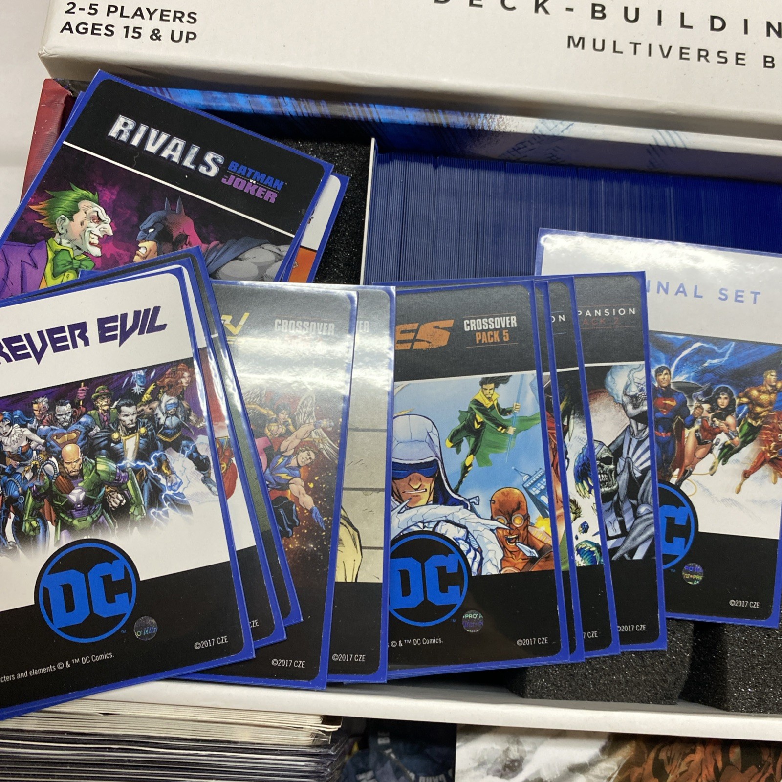 dc deck building game Card Lot With Box Loaded