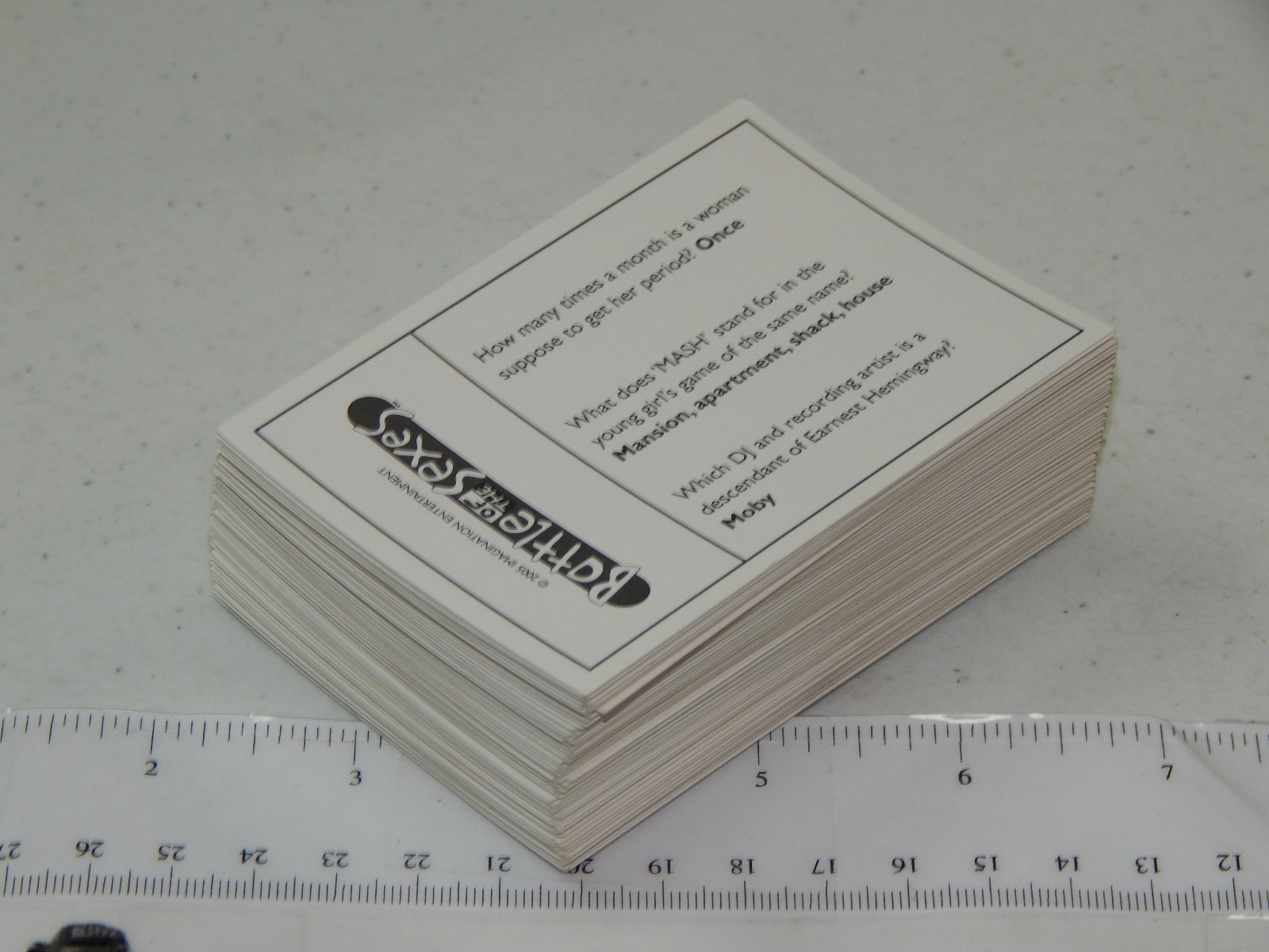 2006 Battle of the Sexes 2nd Edition Board Game Female Question Card Deck Only