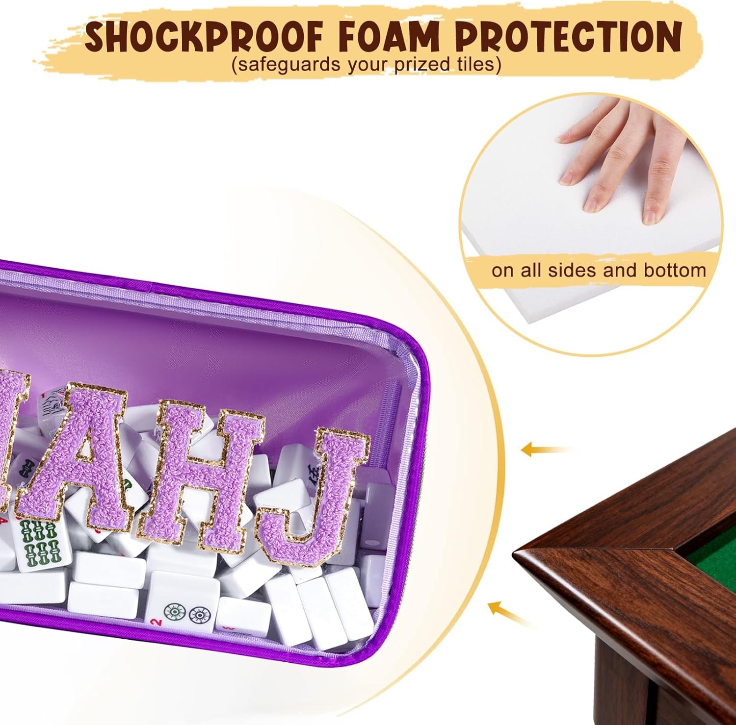 Mahjong Tiles Bag,Empty Thickened American Mahjong Bag with Zipper Suitable for