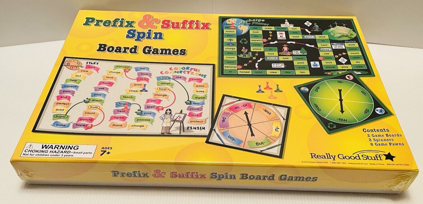Prefix & Suffix Spin Board Games By Really Good Stuff Educational Fun New Sealed