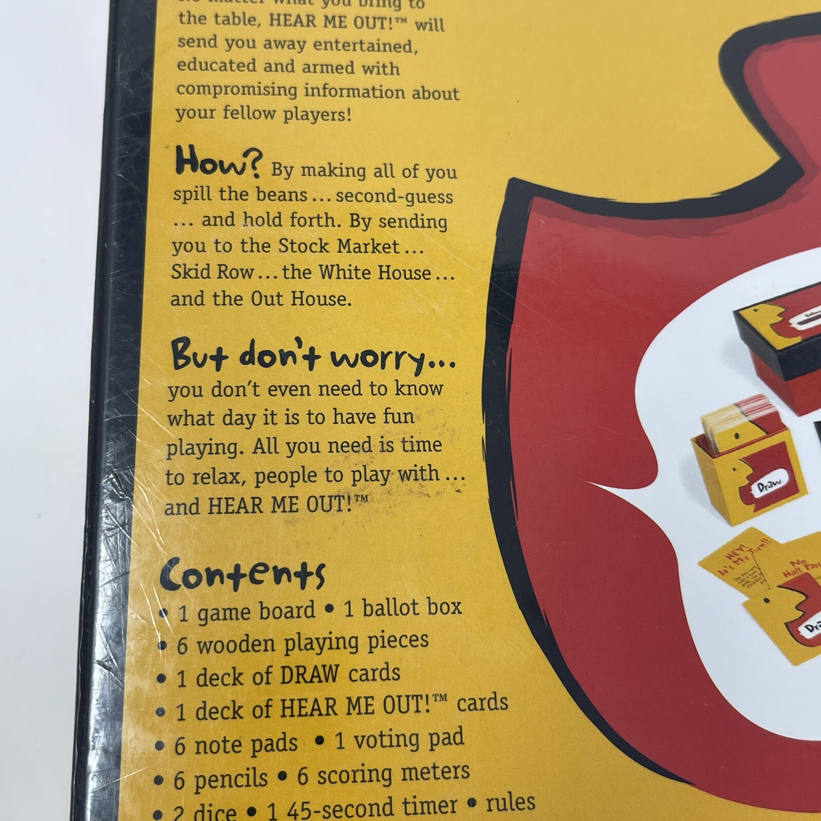Vintage Hear Me Out Board Game 2 to 6 Players Ages 12 To Adult ToySite 2002 NEW