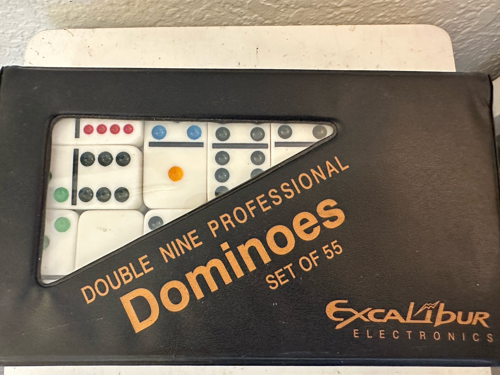 Excalibur Electronics Double Nine Professional Dominoes Set of 55 w/ Case Unused