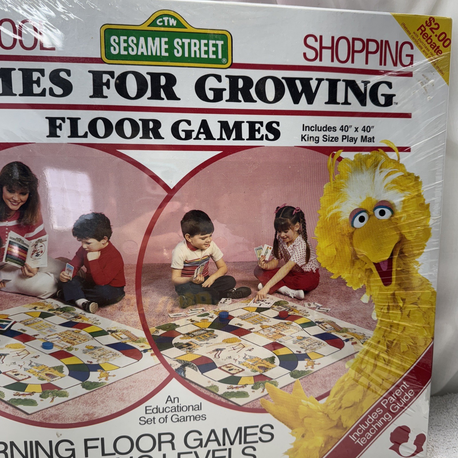 Vtge NEW 1987 Sesame Street Preschool Games for Growing Shopping Floor Games