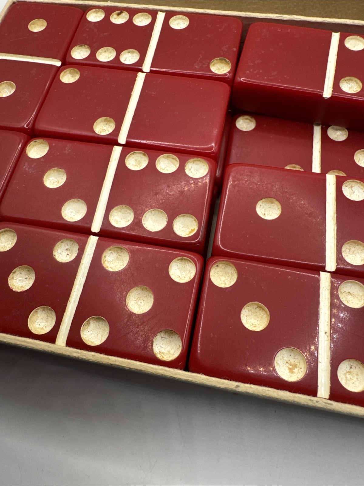 Super Thick Jumbo Size Giant Face Marblelike Dominoes (Red) By Puremco No.1632