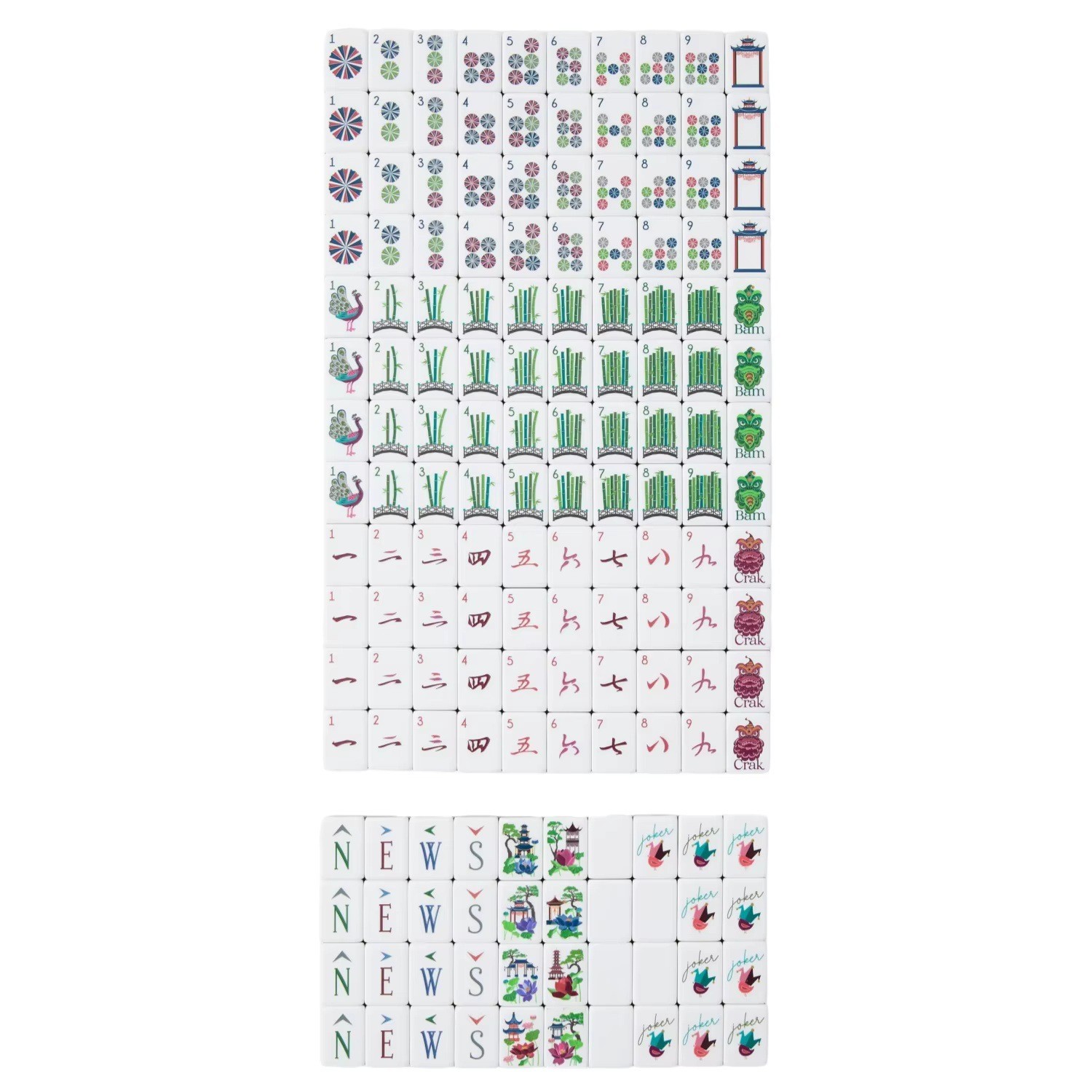 American Mahjong Game Set,160 Deep Blue Layered Mah Jong Tiles#Family#Party#Gift