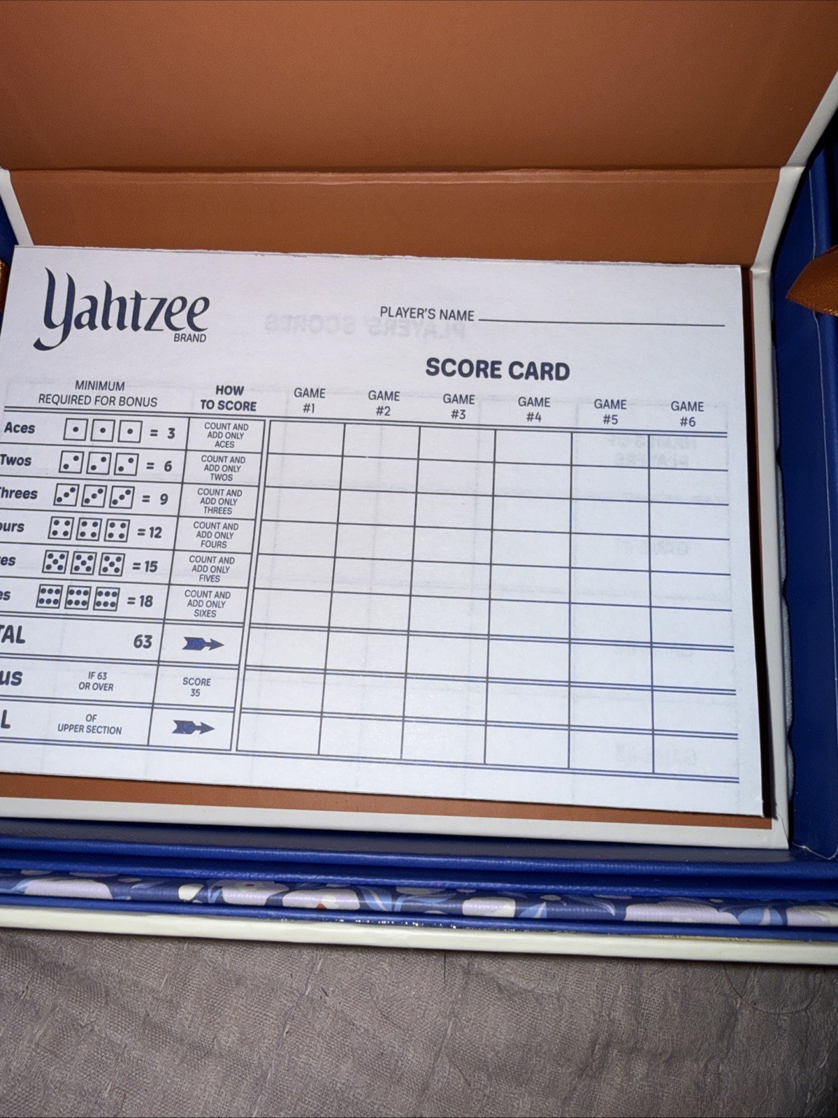 WS Floral B&N Yahtzee New In Box Bookshelf Game! Gorgeous!