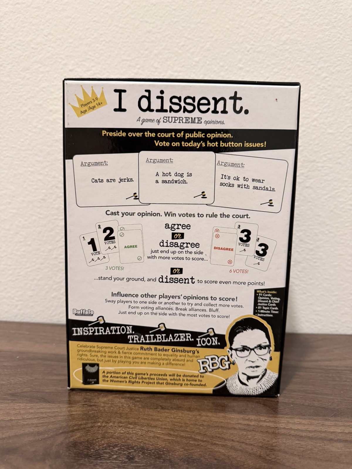 I Dissent Board Game of Supreme Opinions Ruth Bader Ginsberg
