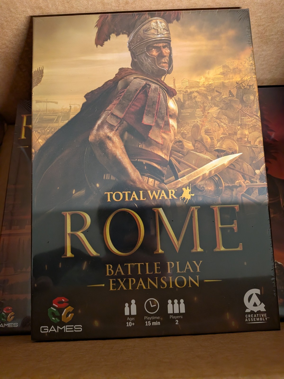Total War Rome Board Game + Expansion, Coins & Buildings &Bag NEW/Still sealed