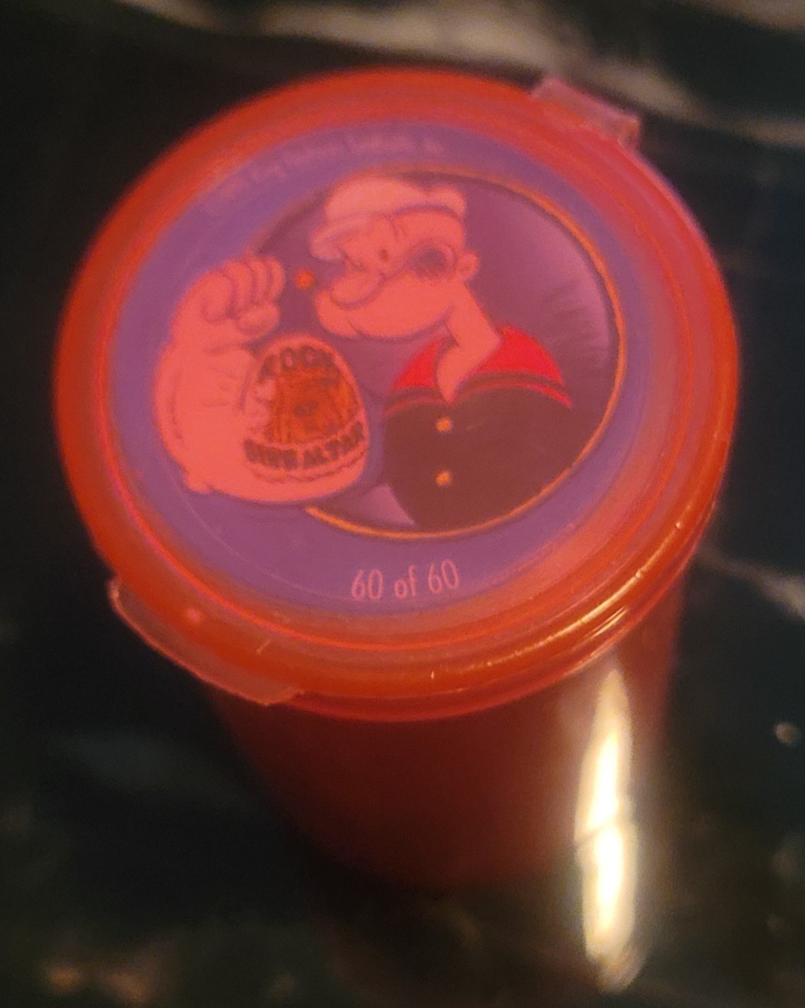 1995 Popeye POGs Complete Set (1–60) + Hot Pink Tube Vintage 90s Milk Cap Game