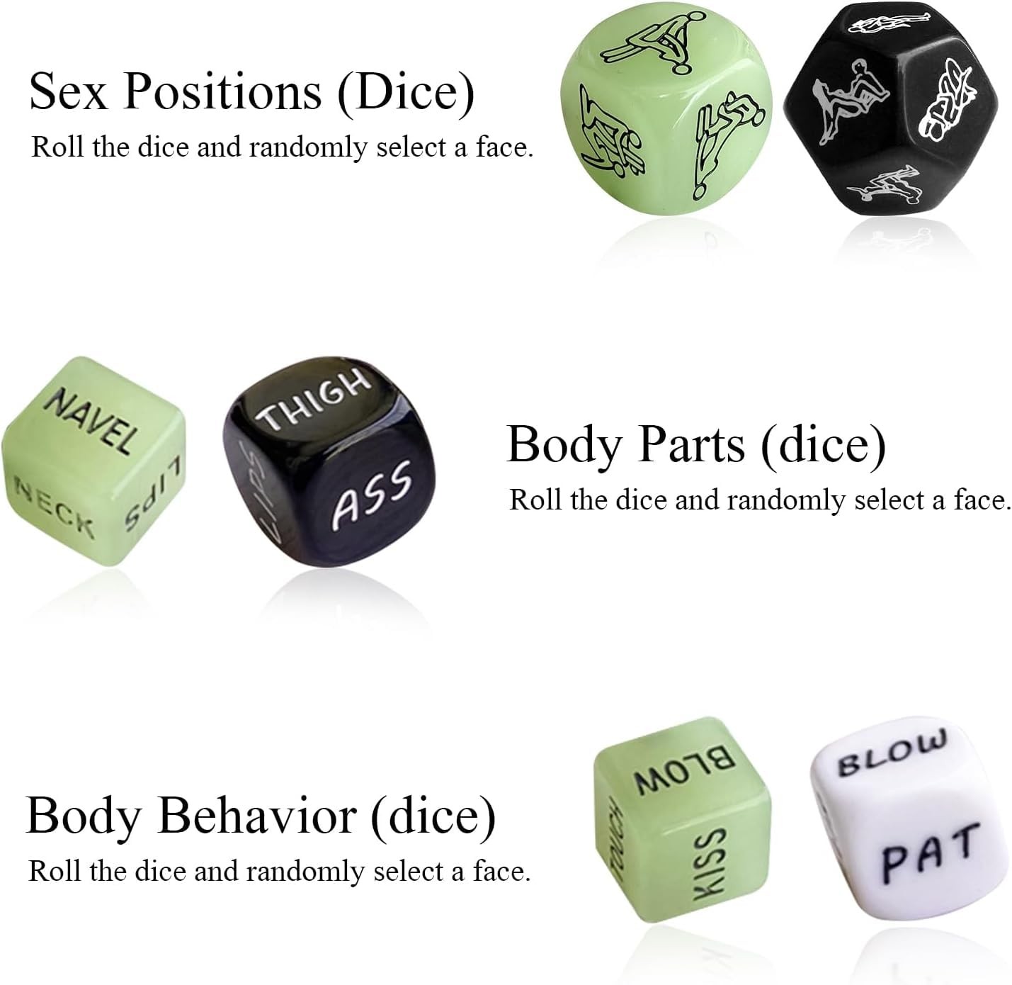 Sex Gaming Dice for Couples Naughty Dice with Sex Positions 6 PCS Sex Play Di…
