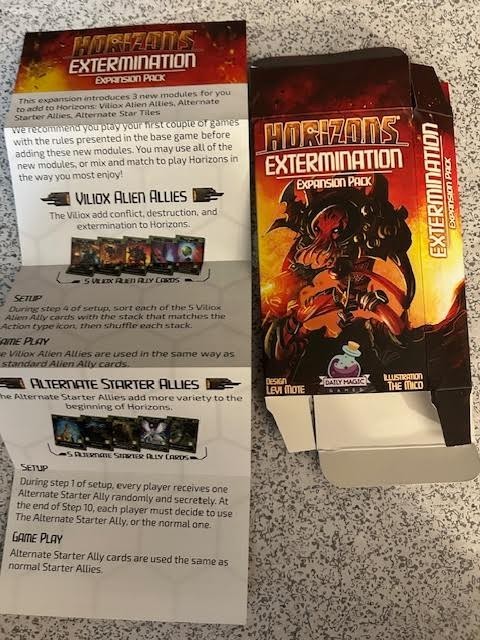 Horizons COMPLETE OPEN BOX board game by Daily Magic Games