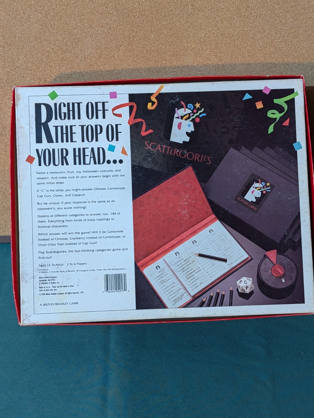 B110 – The Game Of Scattergories 1988 COMPLETE – Milton Bradley