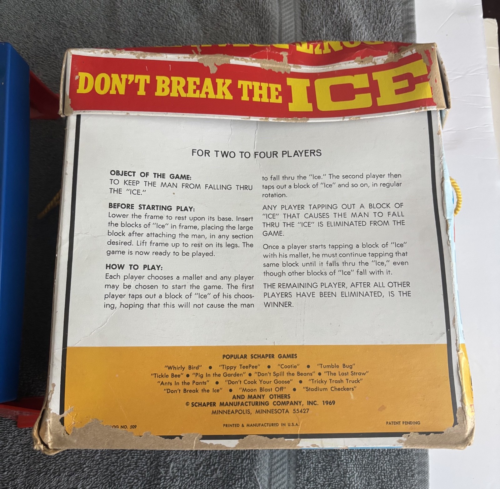 Vintage Original Don’t Break the Ice Game Schaper 1969 Good Condition With Box