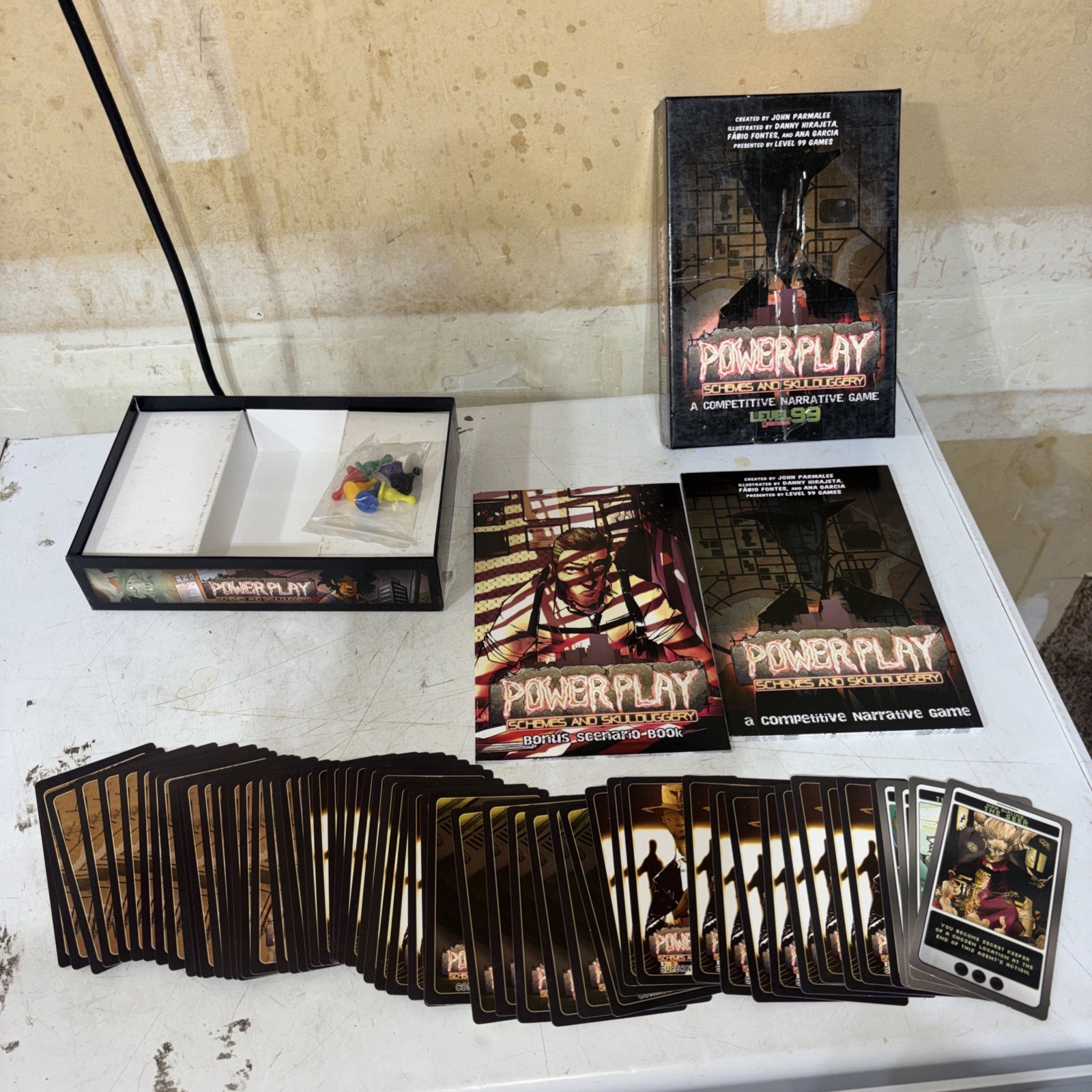 Power Play, Schemes And Skulduggery, Level 99 Games Cards, Booklets Pieces