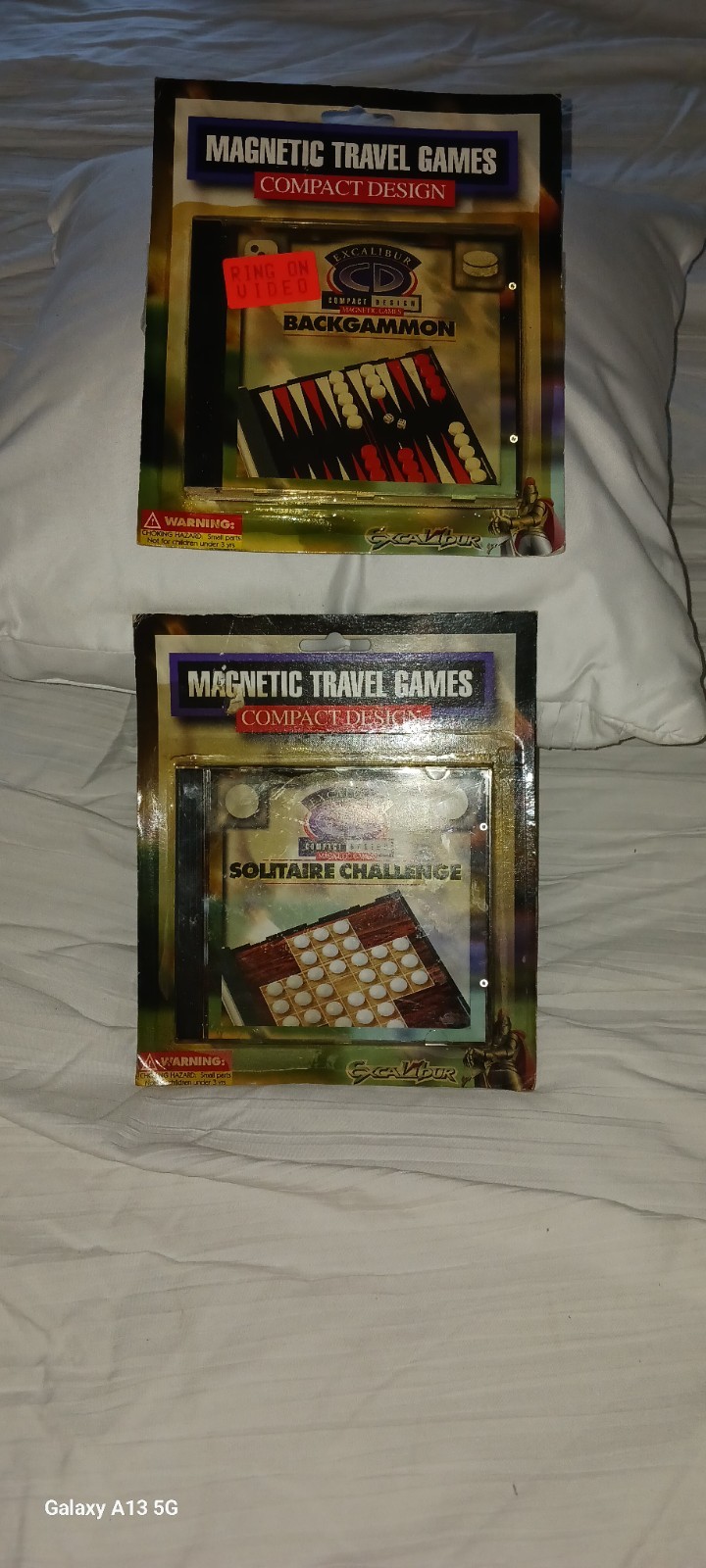 Excalibur Magnetic Travel Games Specifically Solitaire and Backgammon Edition