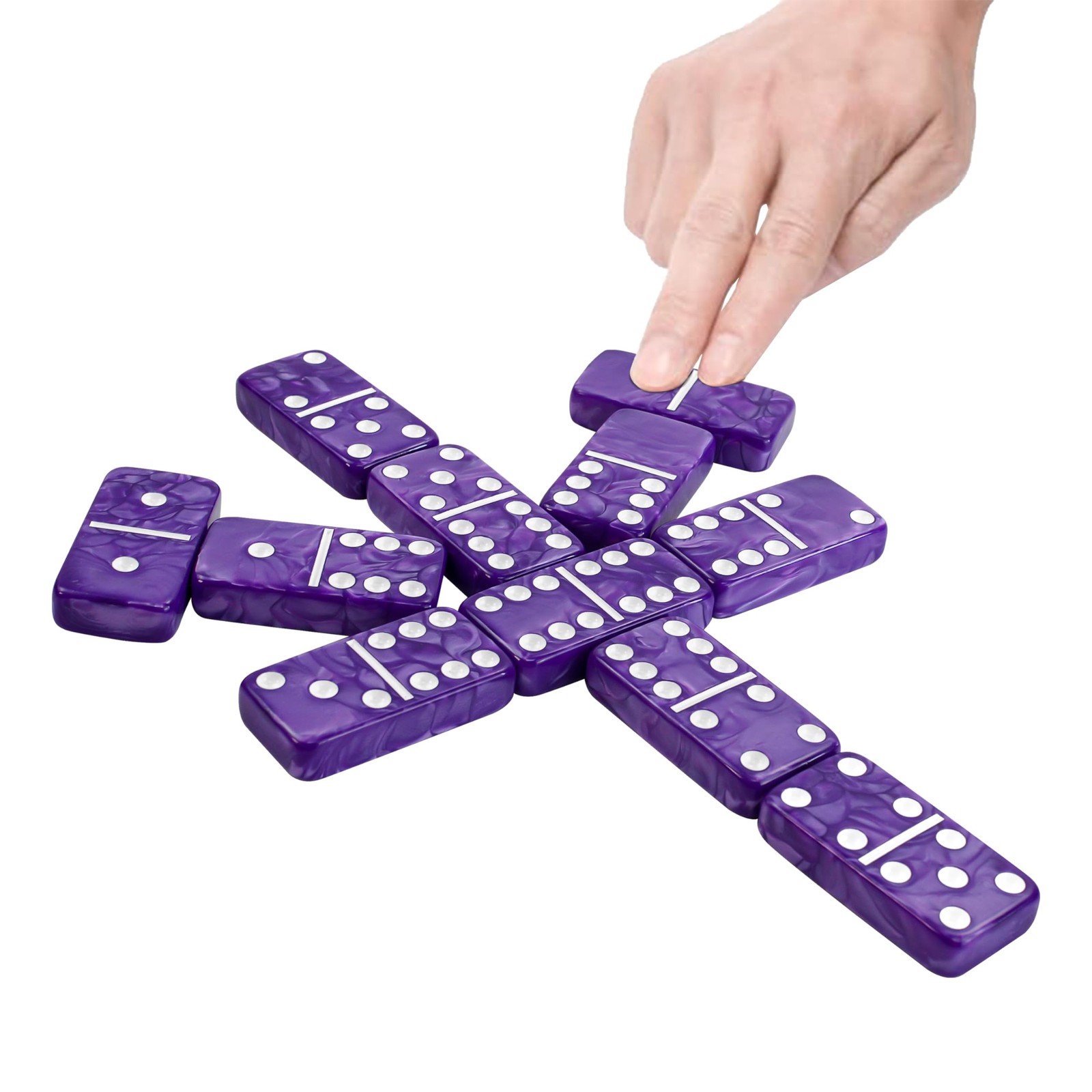 Vovotuzzi Dominos Set for 5.5 inches x 8.5 x 1.68 inches, Purple