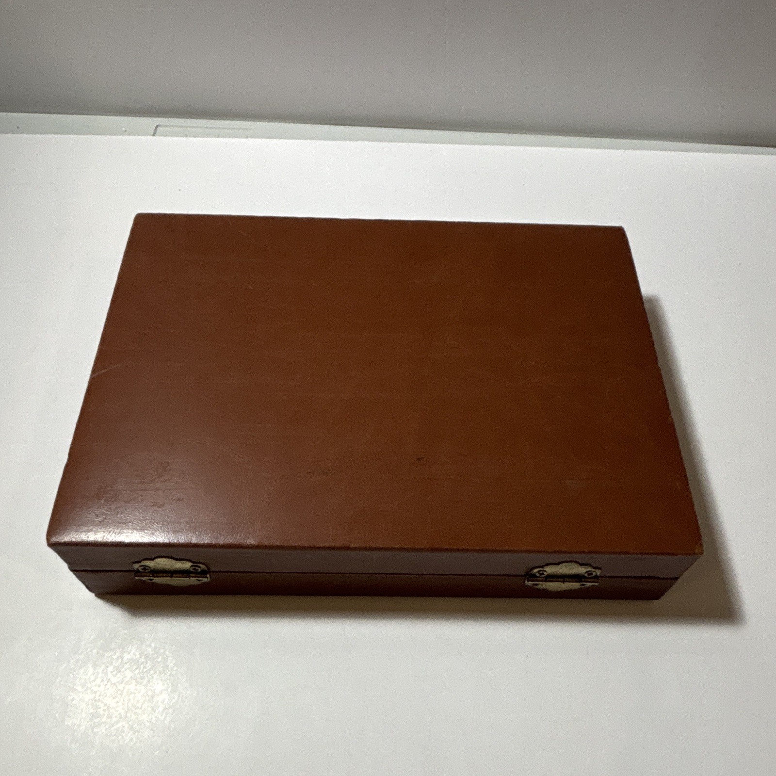 Wooden Backgammon Board Game Set Folding Case 2-Player – Faux Leather