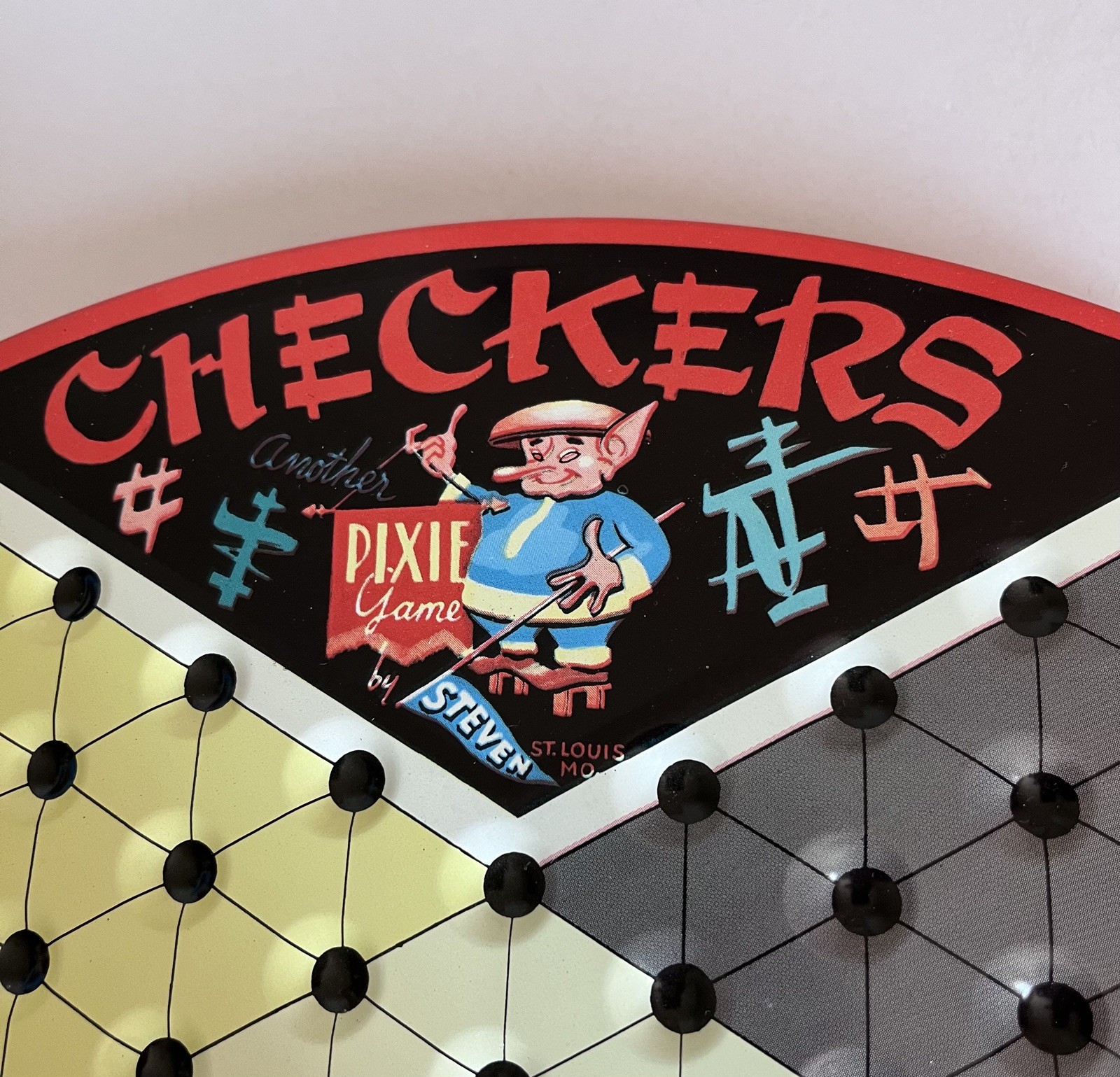 Vintage Chinese Checkers Pixie Game by Steven St Louis Box w/Colorful Marbles
