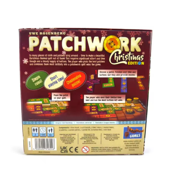 Lookout Games- Patchwork: Christmas Edition Board Game