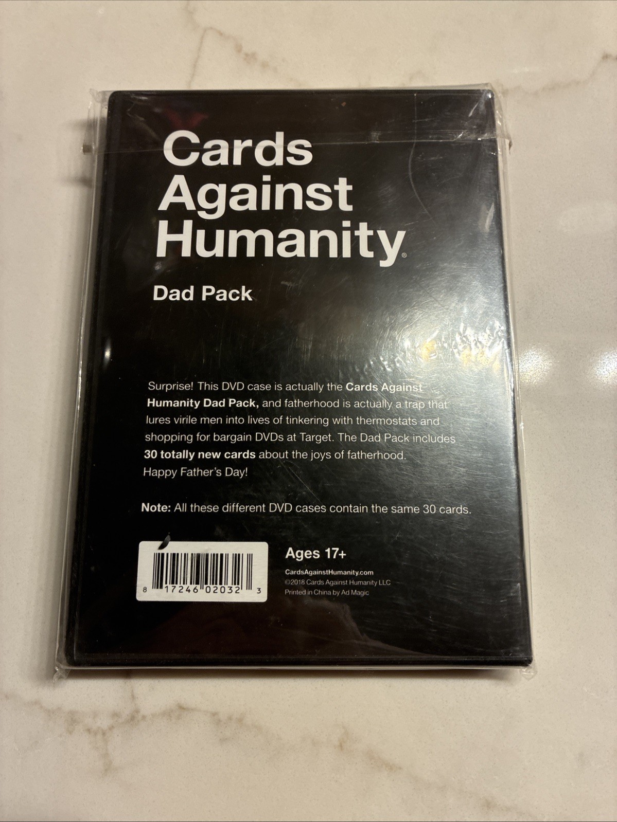 New CARDS AGAINST HUMANITY DAD PACK Game EXPANSION Gag Gift In “High 5” DVD Case