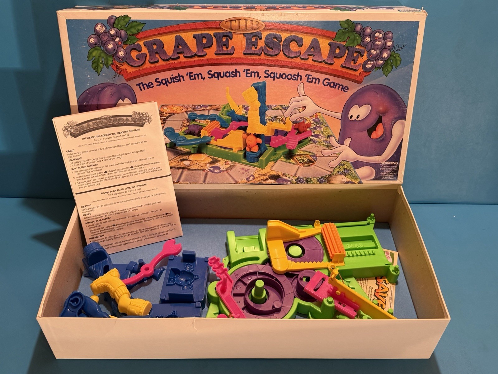 VINTAGE The Grape Escape Game COMPLETE NO DOUGH Parker Brothers 1992 90’s Kids