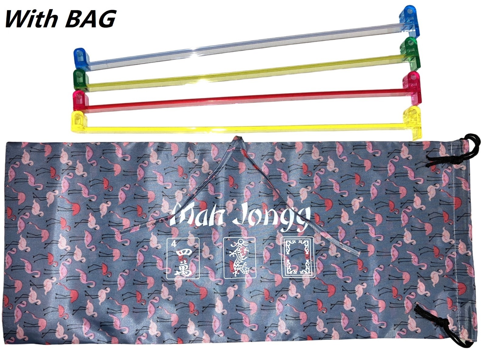 Mahjong Standard Pushers 4 Colors American Western Mah Jongg Set of 4 with Bag