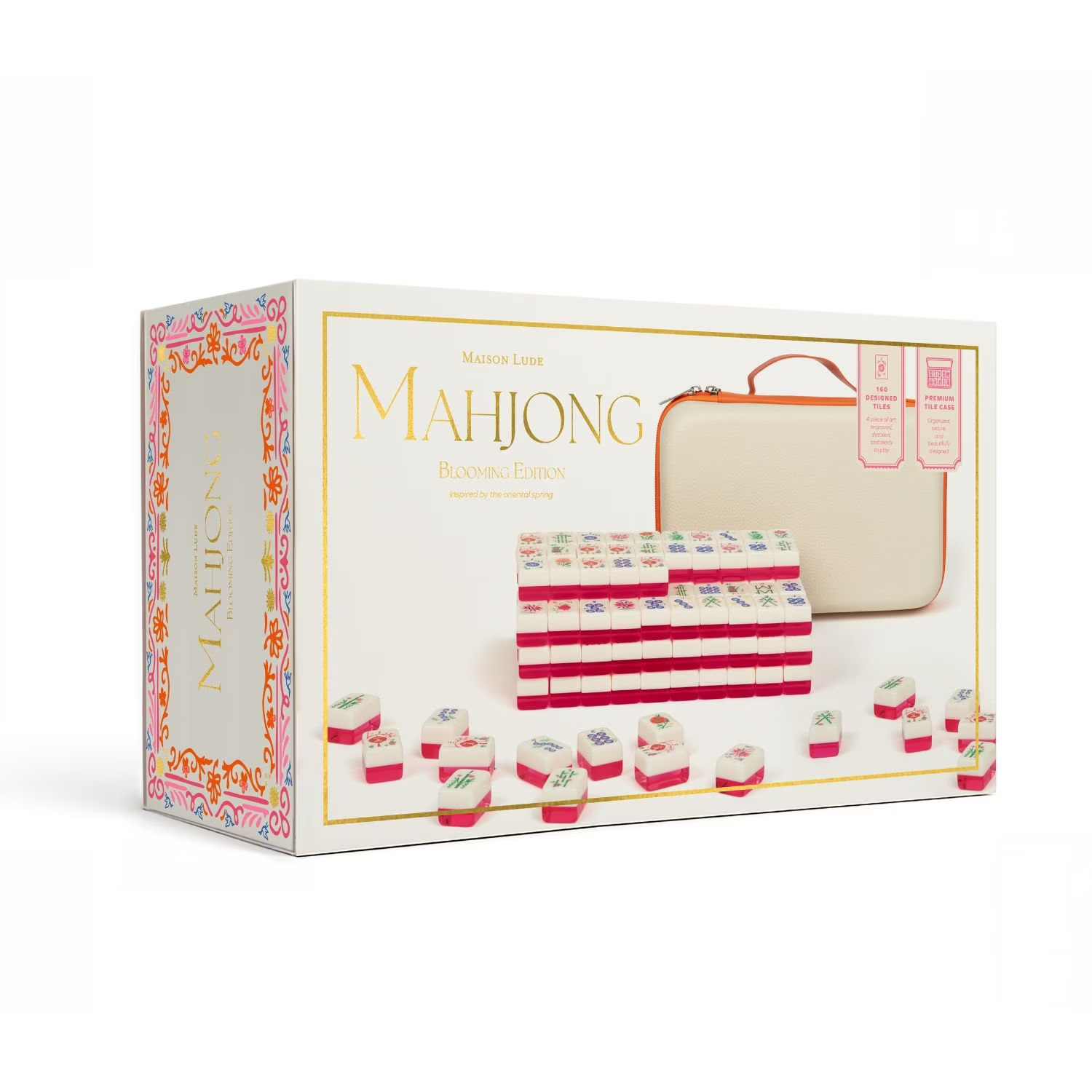 Maison Lude Cirquejong Mahjong Tiles 160 Piece Set with Carrying Case Blooming
