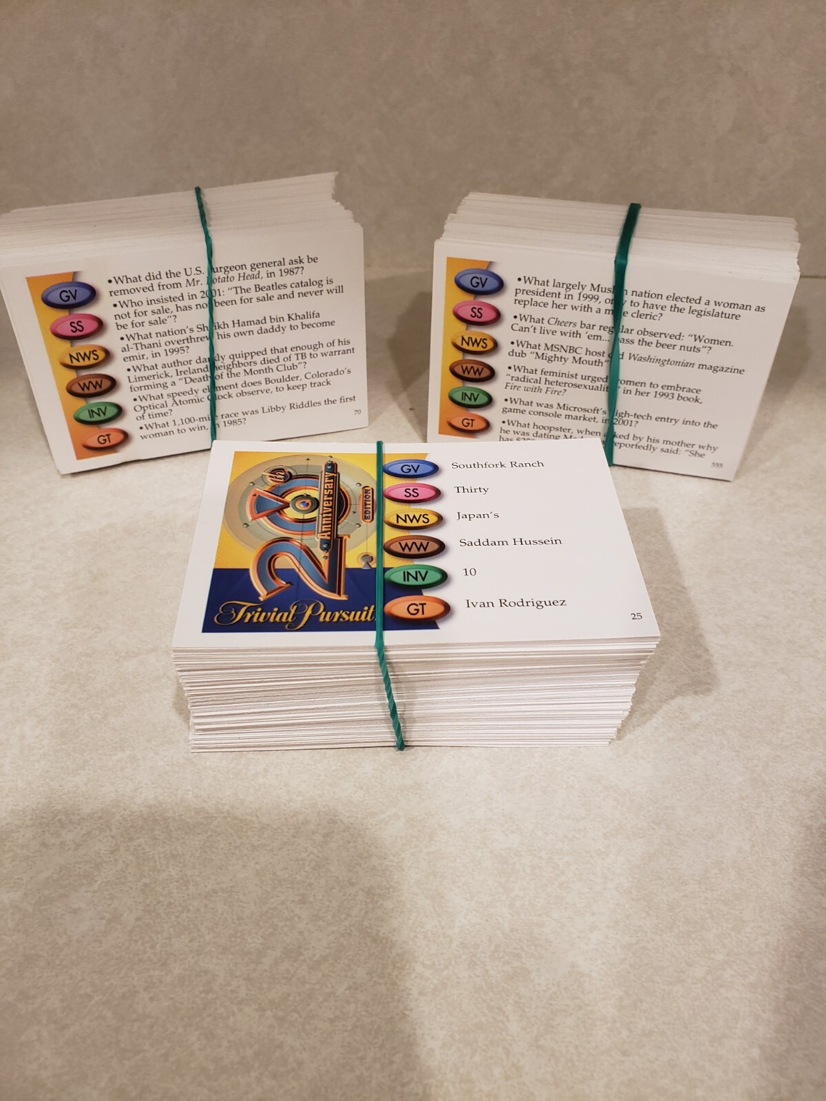 Trivial Pursuit 20th Anniversary Edition Deck – 400 Cards! CARDS ONLY