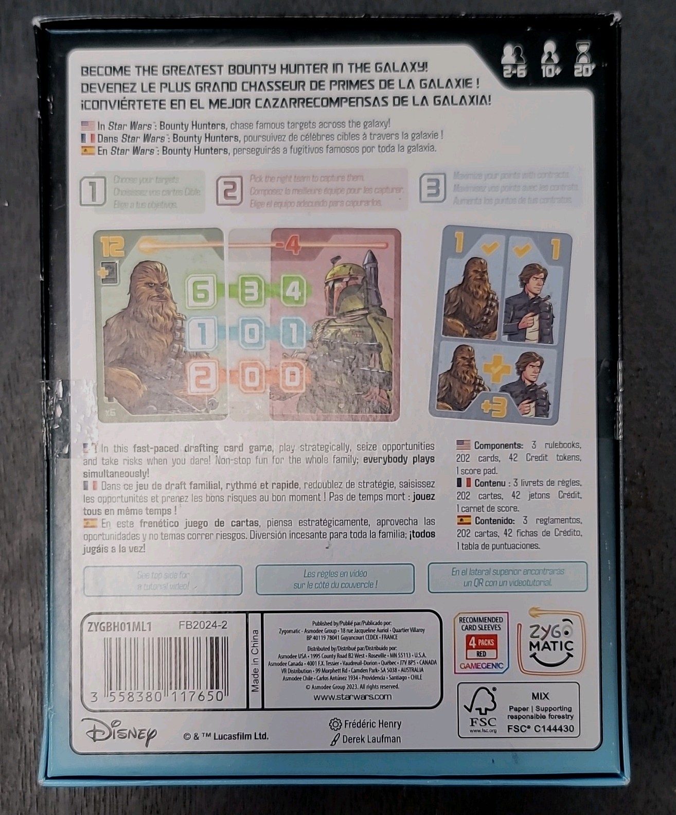 Zygomatic Star Wars: Bounty Hunters Card Game 2-6 Players Ages 10+