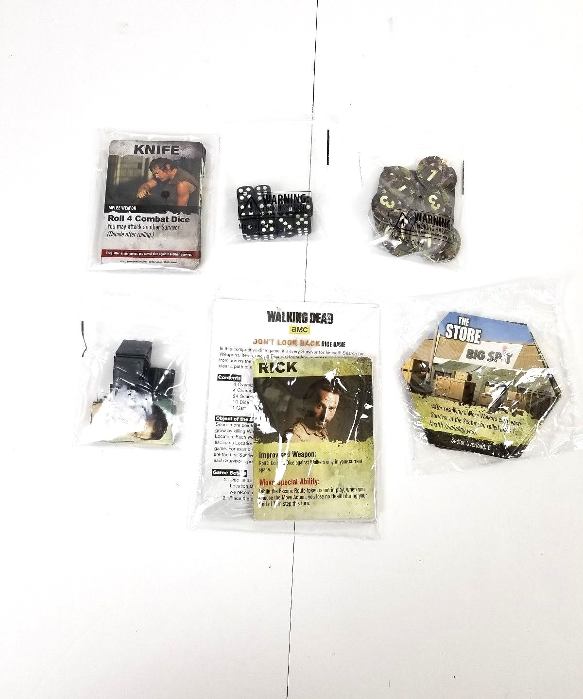 The Walking Dead Don’t Look Back Zombie Dice Board Game Cryptozoic COMPLETE