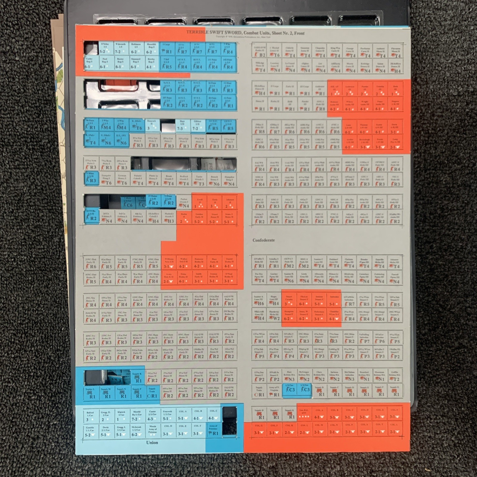 SPI 1976 Tray – TERRIBLE SWIFT SWORD – Three Days of Gettysburg Game (PUN) EX