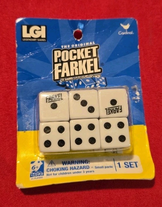 2016 Travel Pocket Farkle A Game of Guts & Luck Dice New