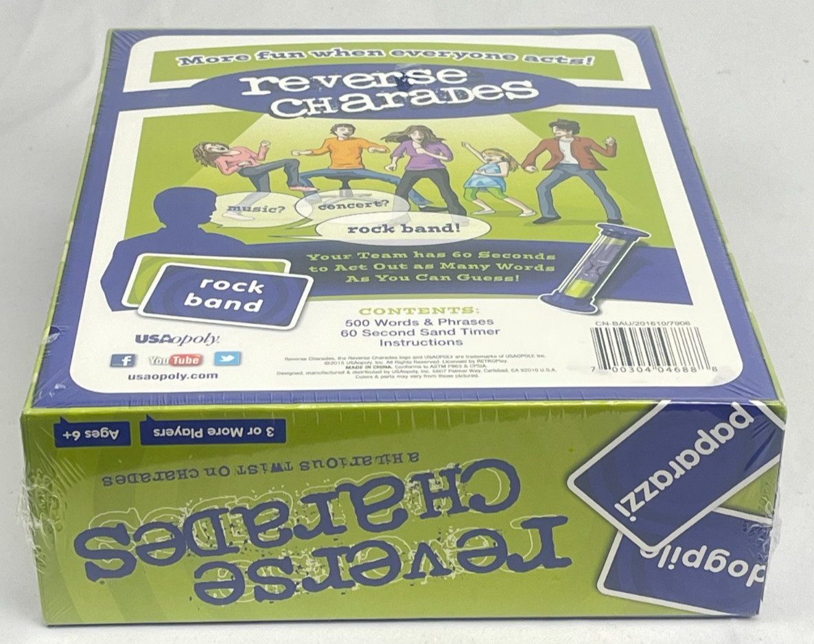 Original Reverse Charades A Hilarious Twist on Charades Party Game NEW Teams