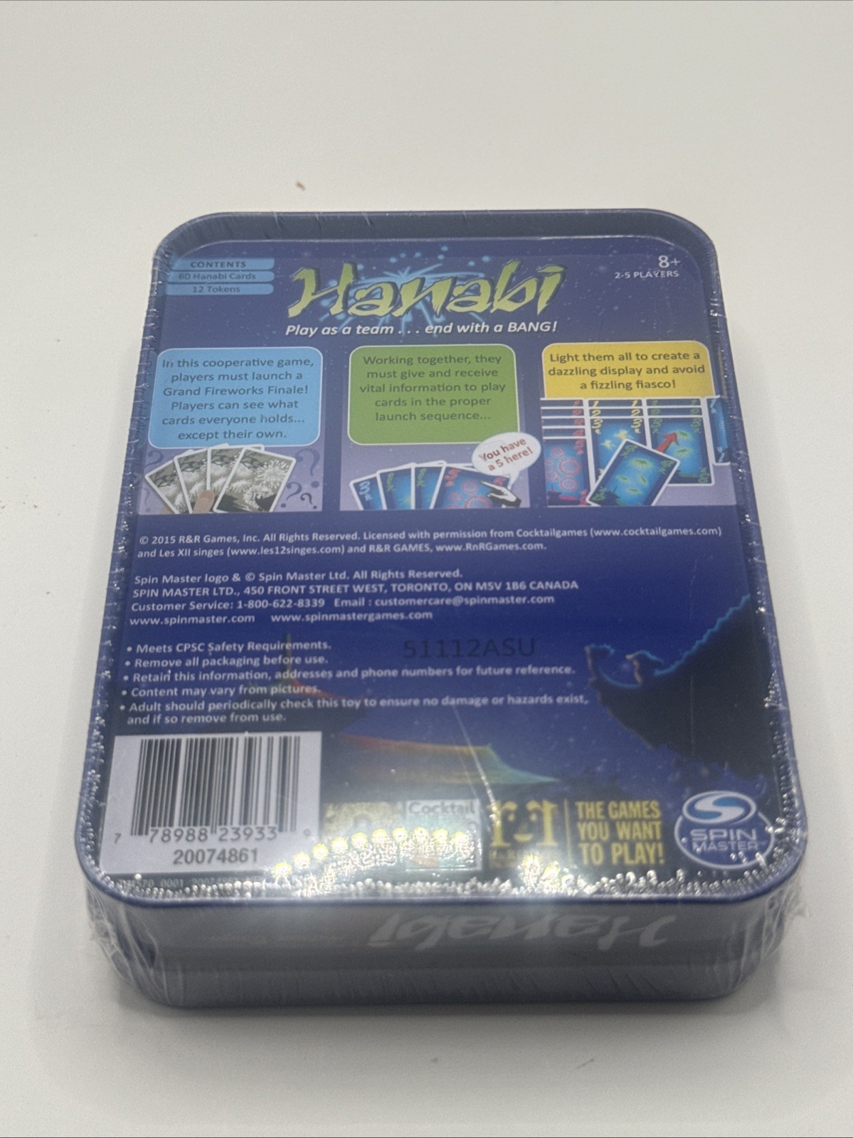 NEW SEALED Spin Master HANABI Card Game w/ Travel Tin Case Target Exclusive