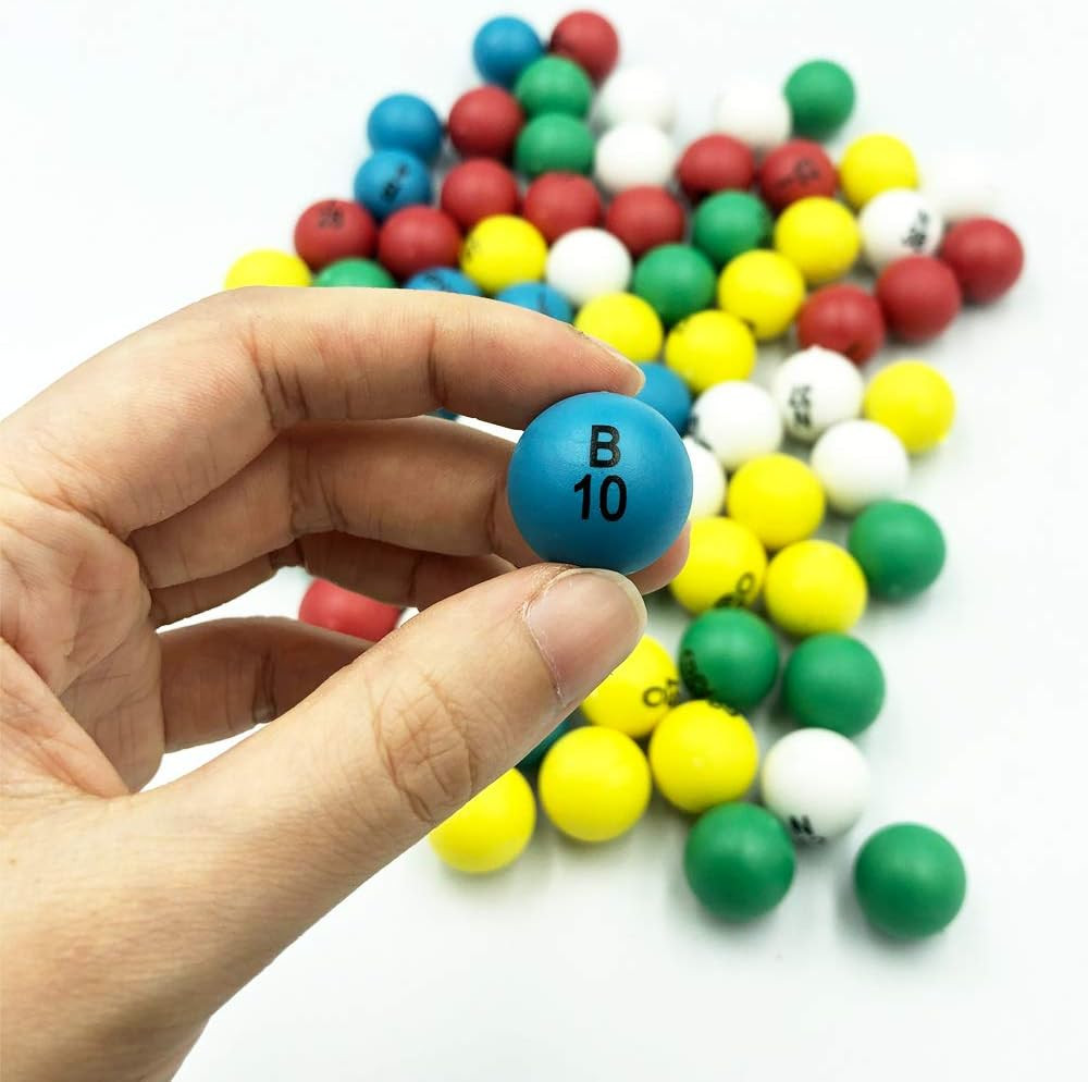 0.8 Inch Bingo Balls for Jumbo Cages and Boards, Easy Read, 75 Count, Perfect fo