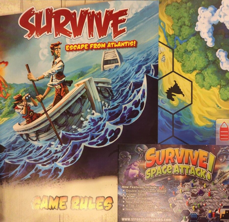 Survive Escape from Atlantis 30th Anniversary Board Game w/ Japanese Manual Used