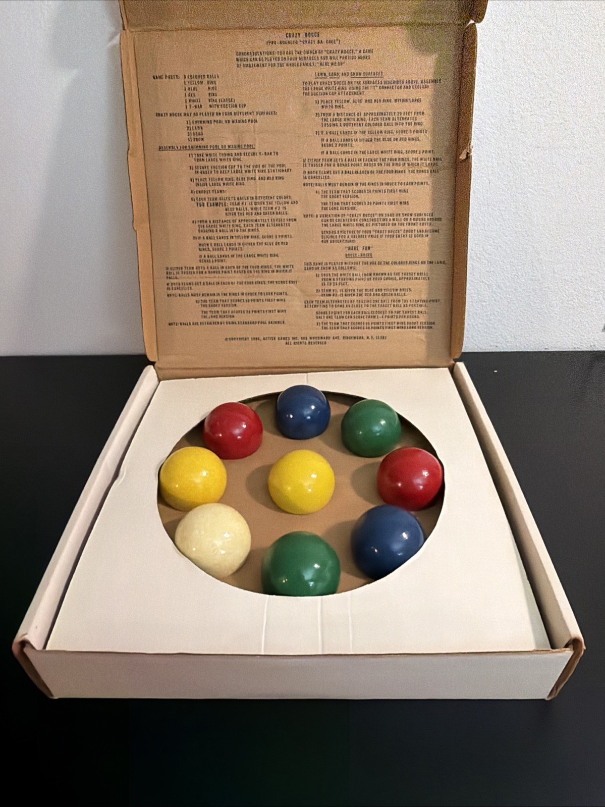 Vintage CRAZY BOCCE Rare 1986 Complete Game Original Box USA HTF All Ages