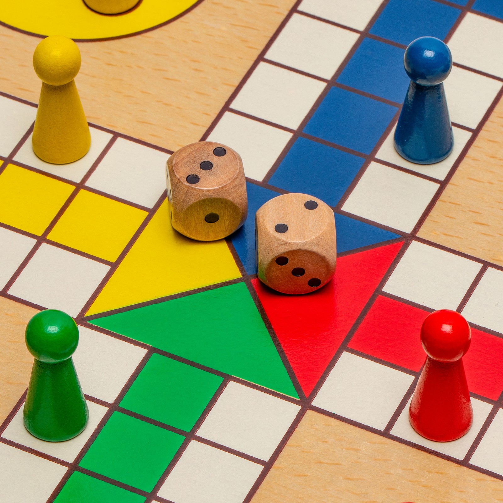 2-in-1 Reversible Wooden Snakes and Ladders, Ludo Game Set – 11.3″
